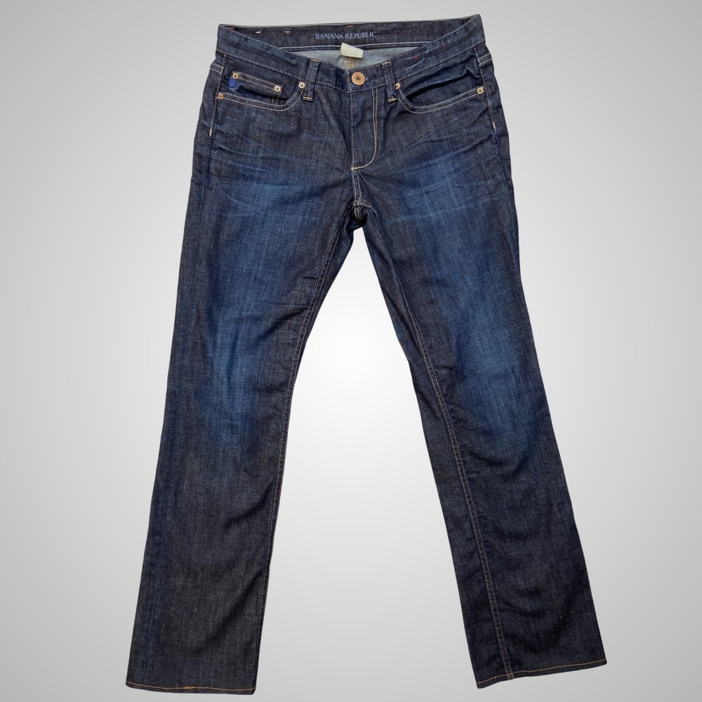 Banana Republic Womens Dark‎ Indigo Straight Leg Jeans Womens 28 Dark Wash Denim